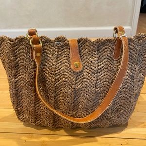 Annabelle Ingall straw tote shoulder bag